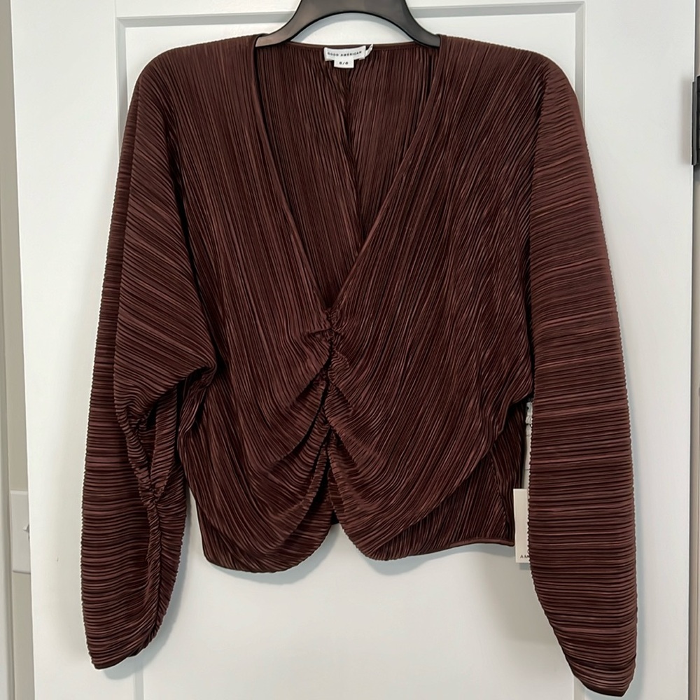 NWT Good American Ruched Top